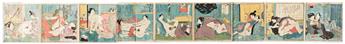 (JAPAN -- EROTICA.) Group of four small-scale woodblock shunga albums.